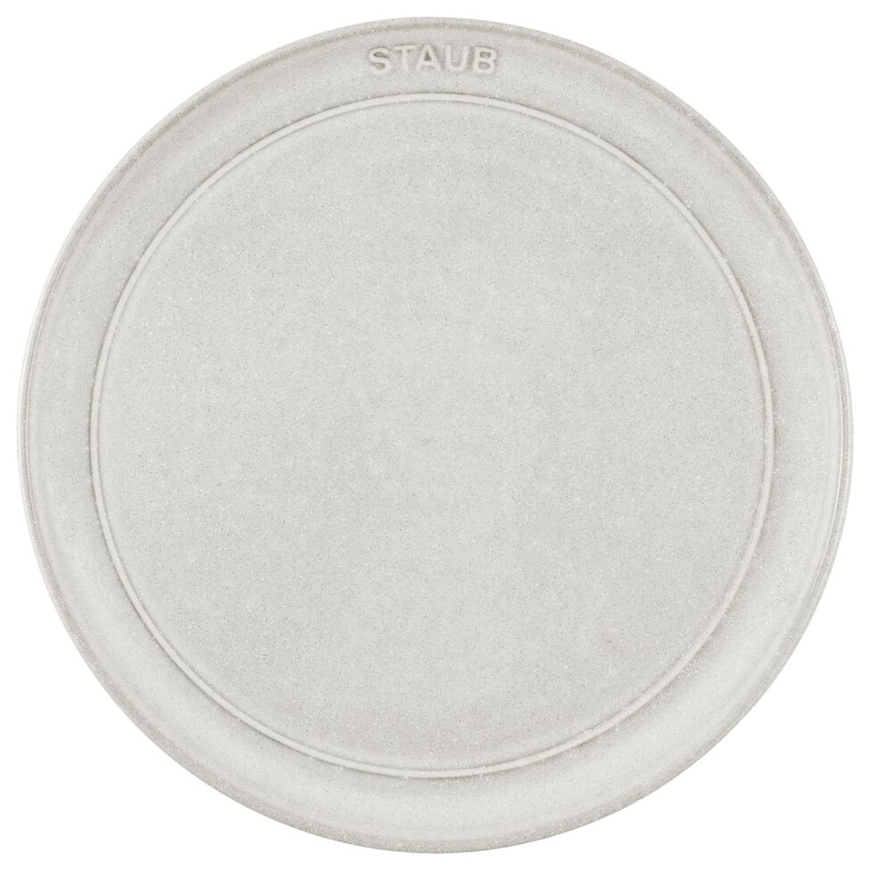 Teller flach 22 cm, Keramik, Weisser Trüffel