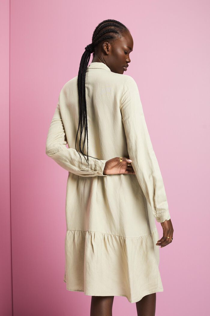 Hemdkleid in Minilänge aus Leinenmix