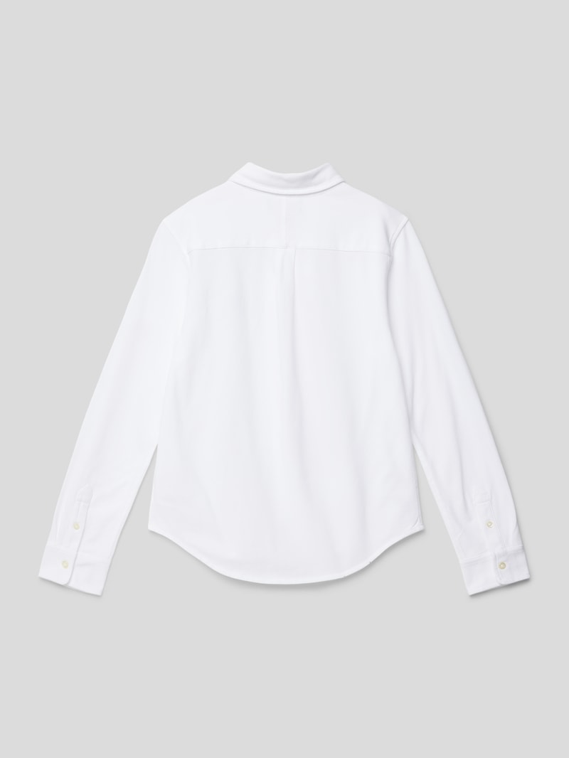 Freizeithemd mit Label-Stitching in weiß