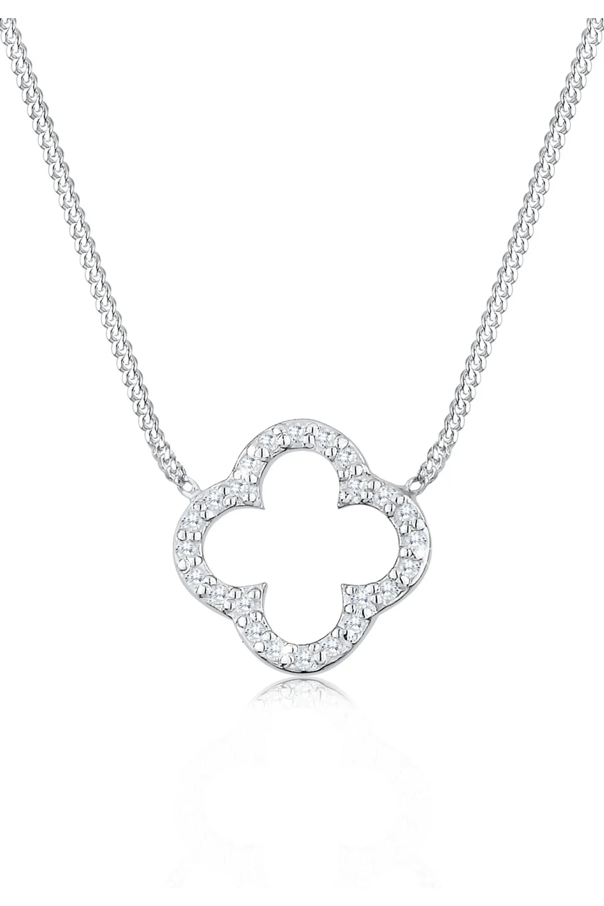 ELLI  Halskette Kleeblatt Glück Zirkonia 925 Silber