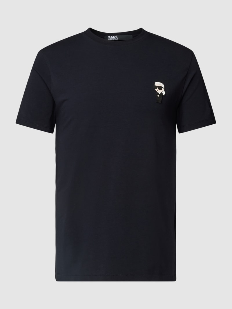 T-Shirt mit Motiv-Patch in marineblau
