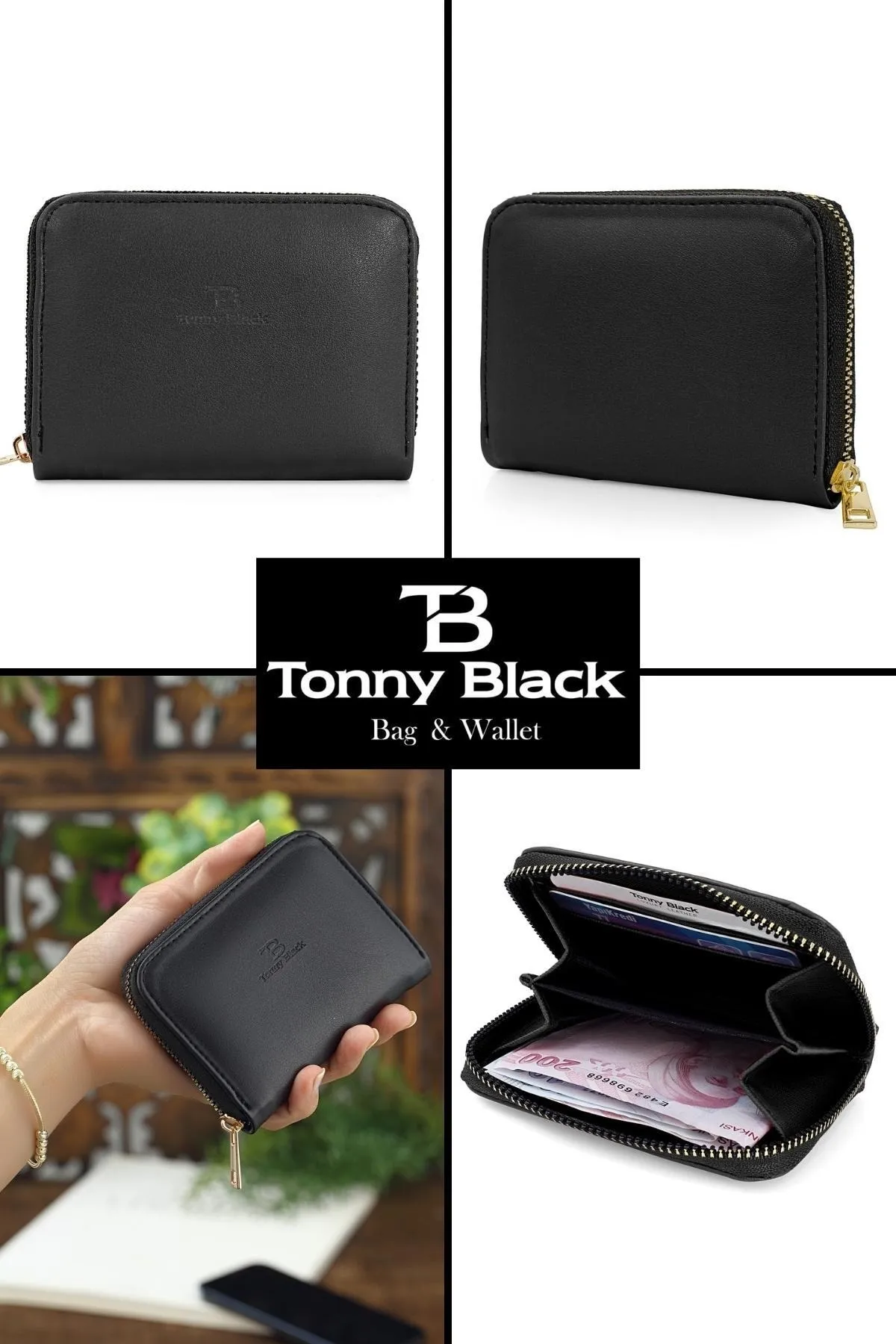 Tonny Black  Geldbörse - Schwarz - Unifarben