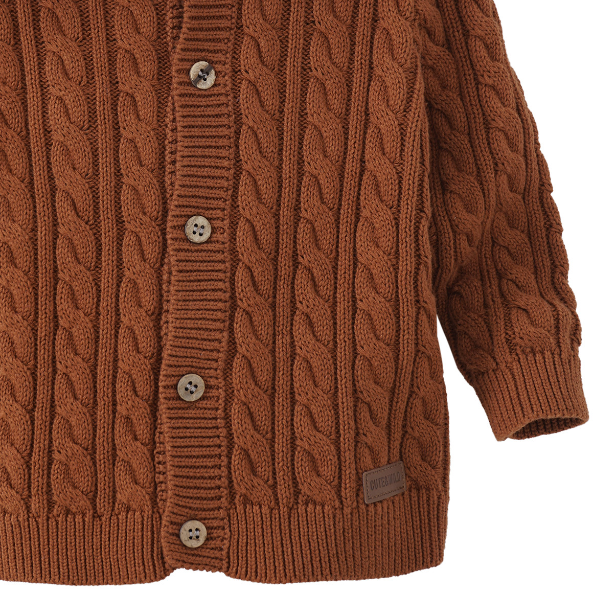 Baby Strickjacke mit Zopfmuster