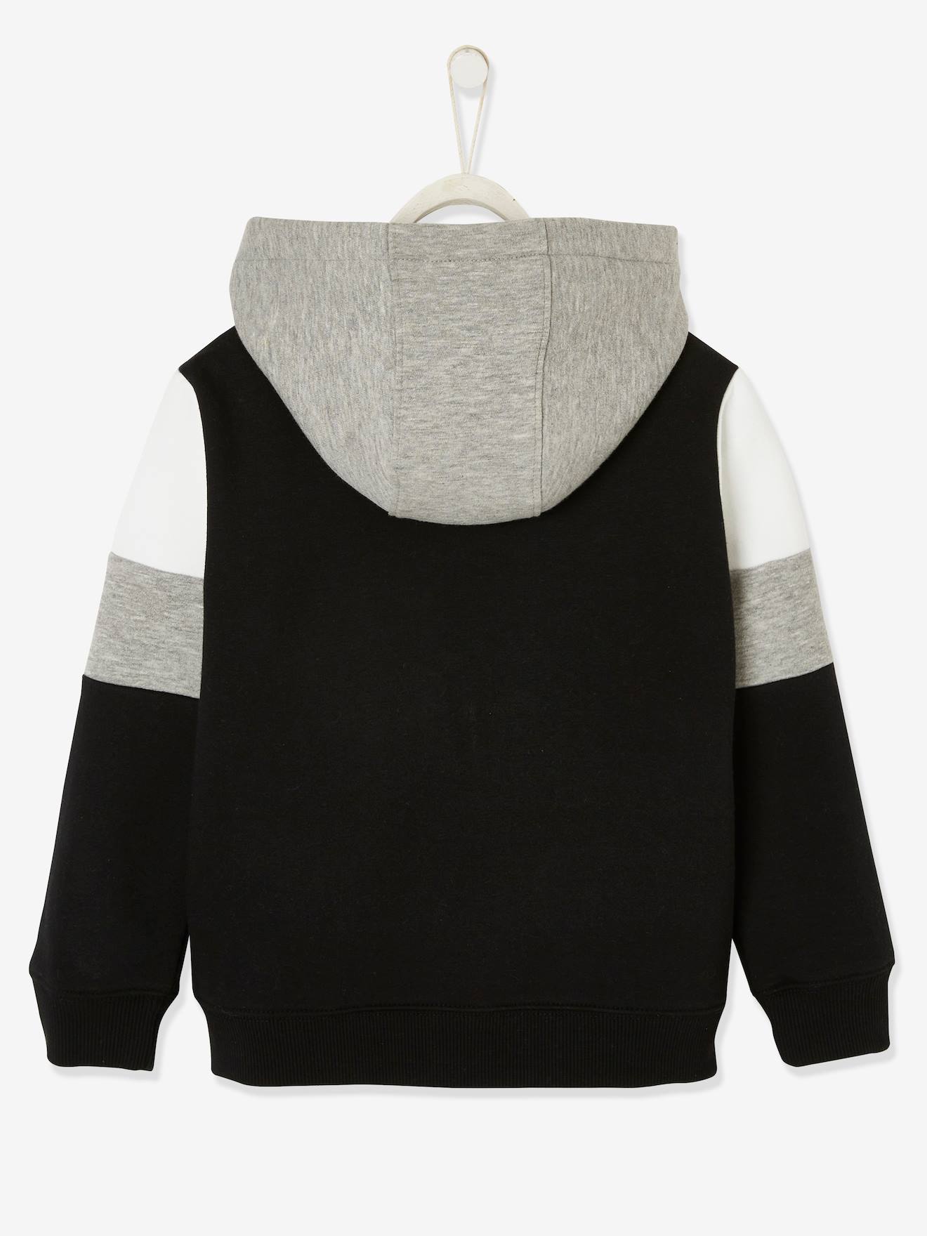 Sweat zippé colorblock sport garçon marron