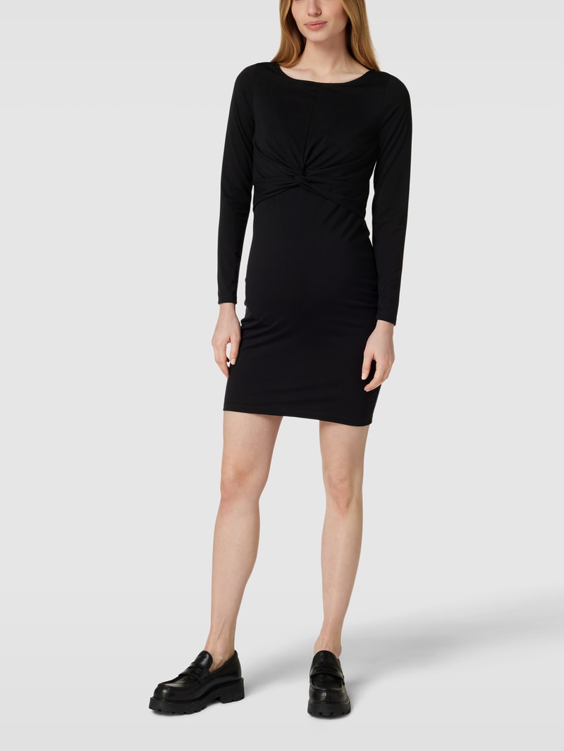 Umstands-Kleid mit Knotendetail Modell 'MACY' in schwarz