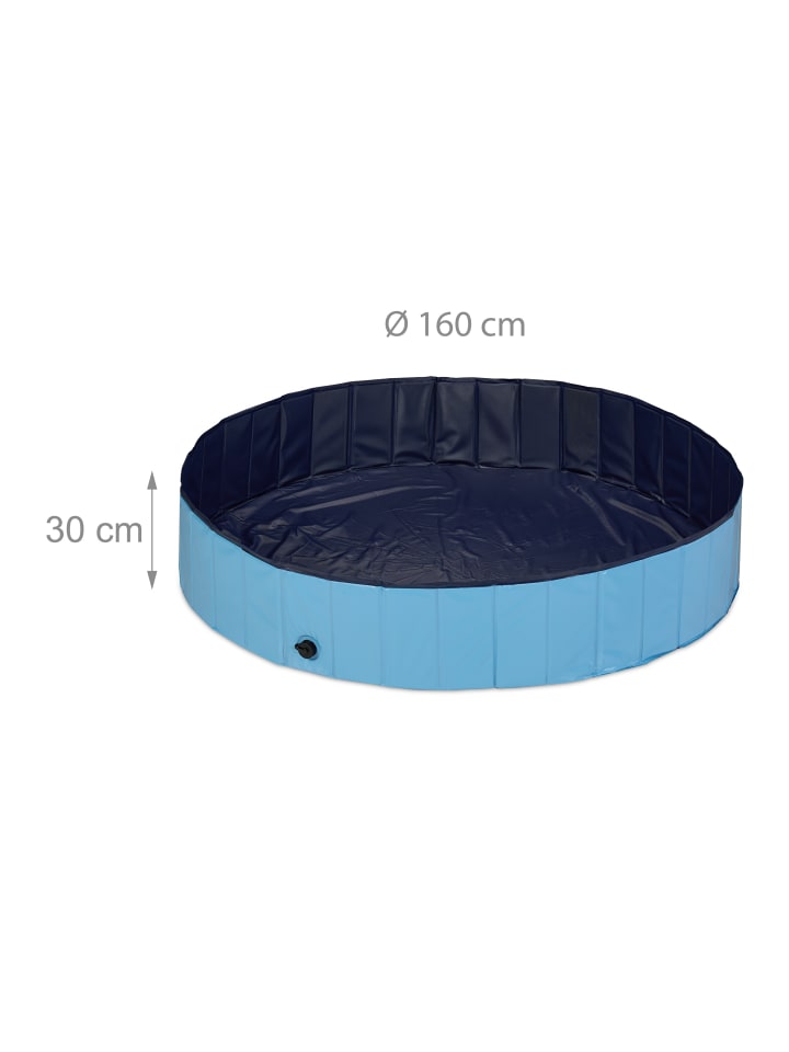 relaxdays Hundepool in Blau - (H)30 x Ø 160 cm günstig kaufen onesize