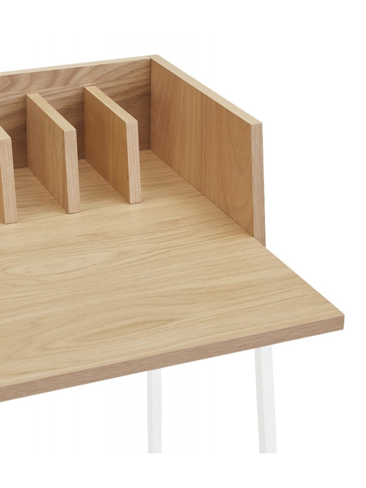 KADIMA DESIGN Gerader Schreibtisch Holz Metall | Skandinavischer Stil in Beige-Weiß günstig kaufen onesize