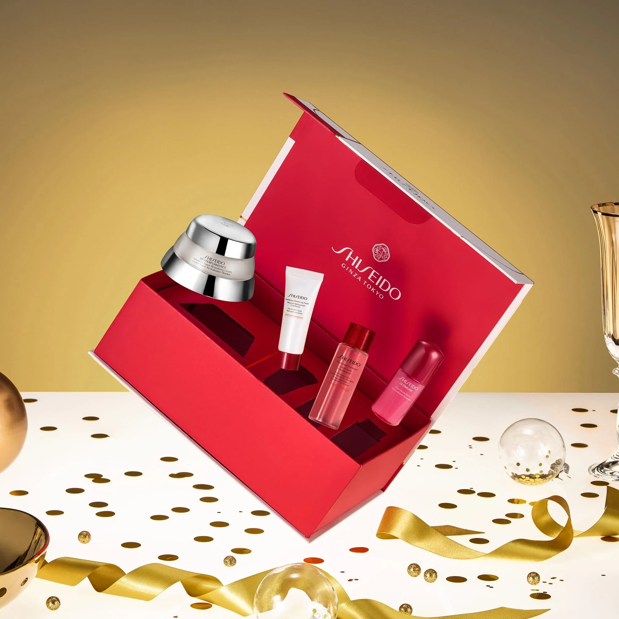 Kit de vacaciones Bio-Performance - Set de tratamiento global, crema facial de día con efecto global