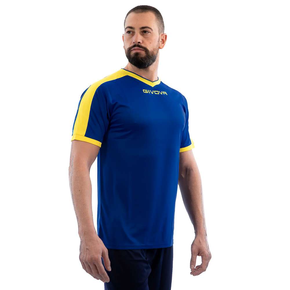 Givova Kit Revolution Fußball Trikot mit Shorts blau gelb