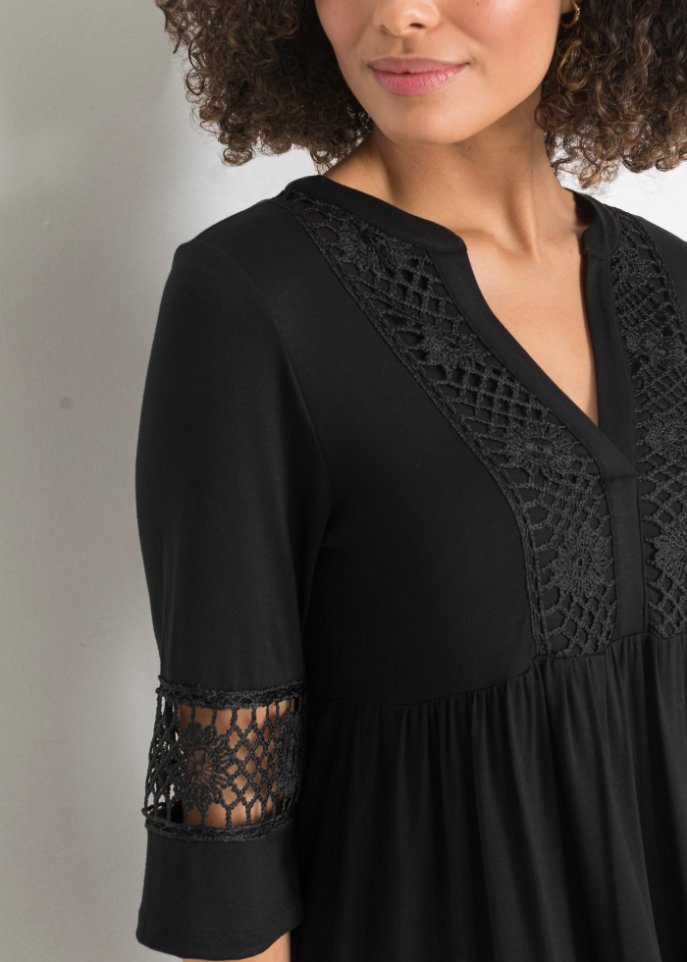 Tunika-Kleid mit Spitze