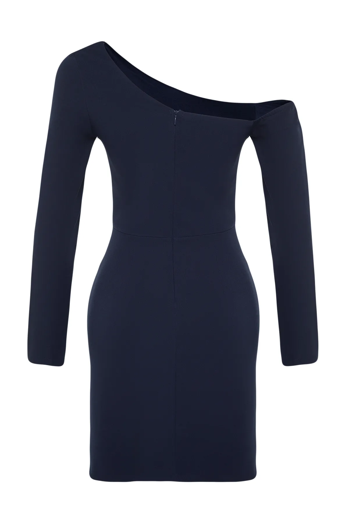 Trendyol Collection  Marineblaues, tailliertes, drapiertes, elegantes Abendkleid TPRAW24EL00083