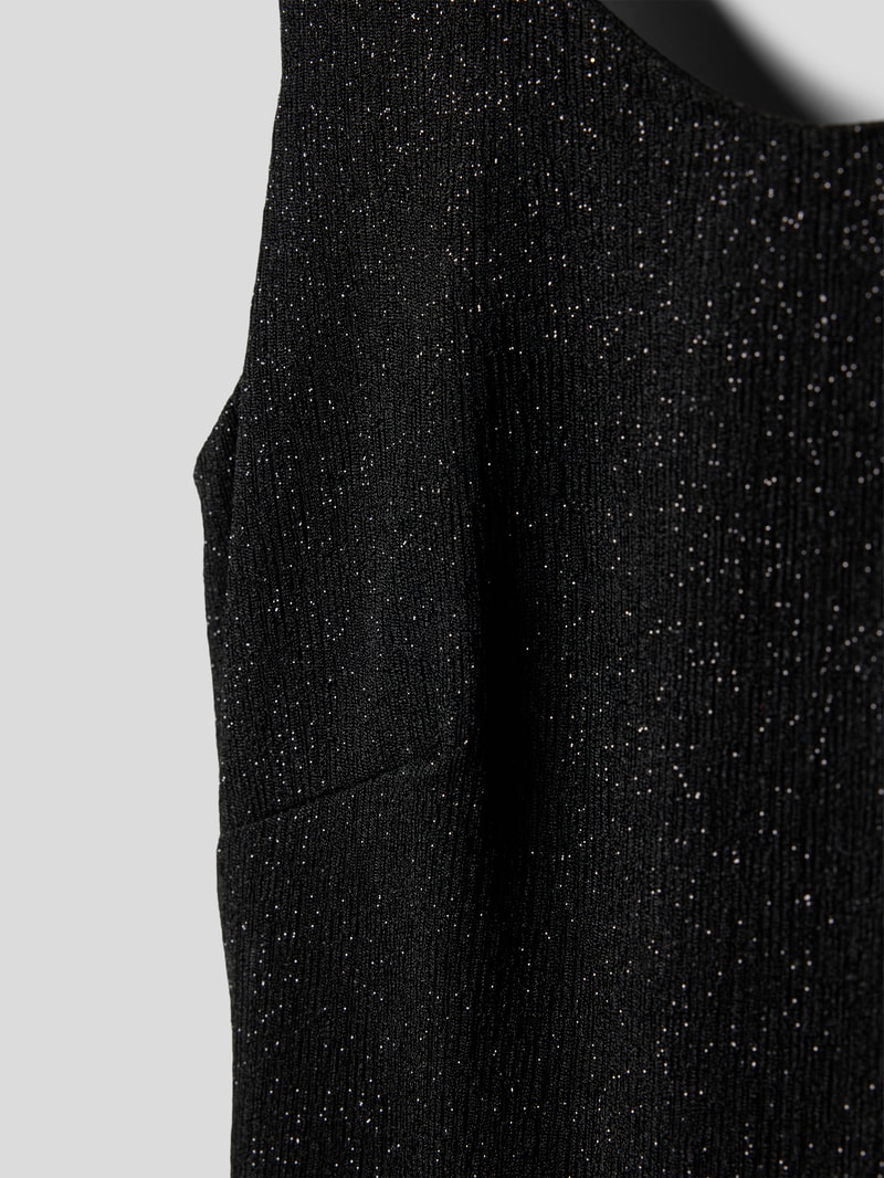 Jumpsuit mit Effektgarn in schwarz