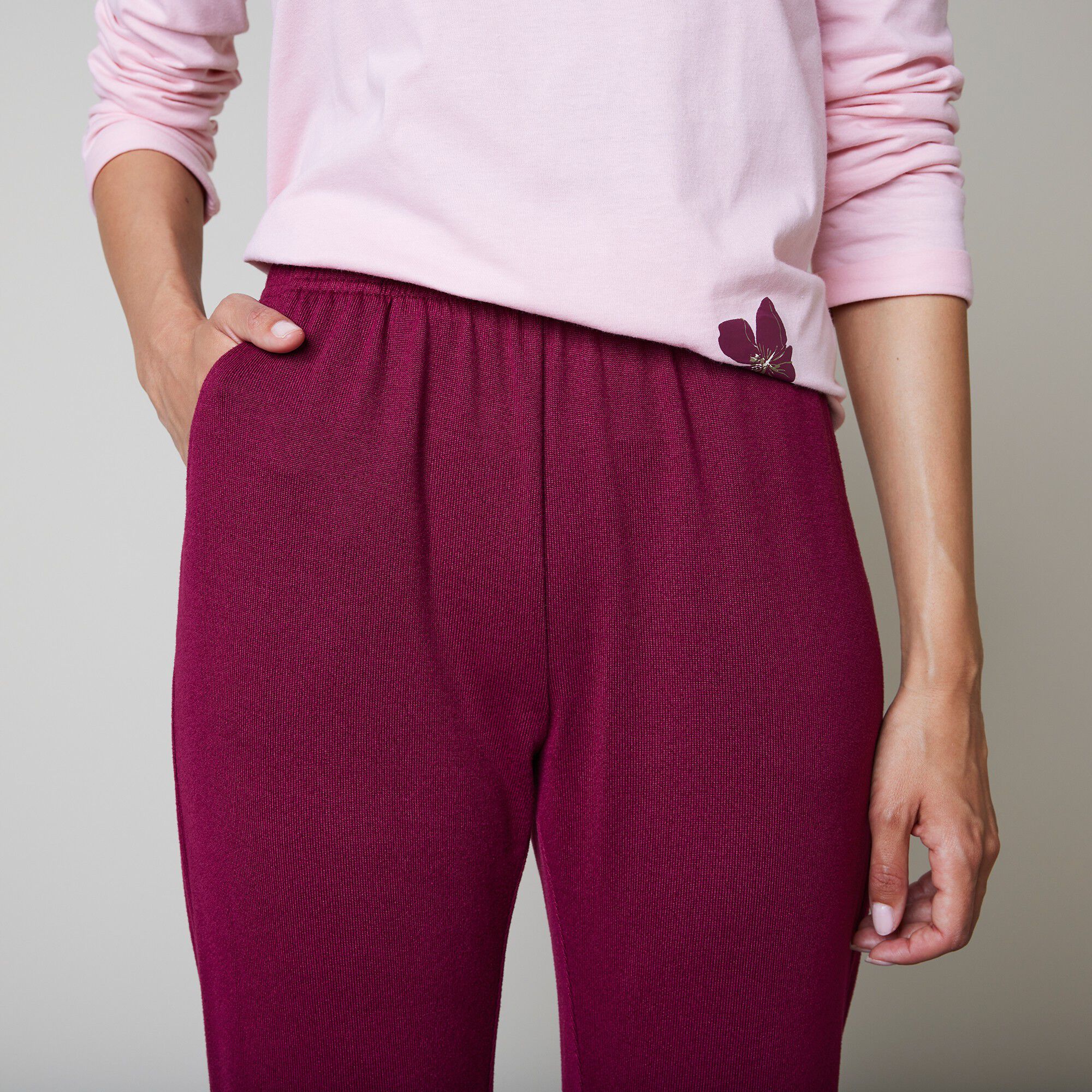 Pantalon pyjama fluide bas resserrés