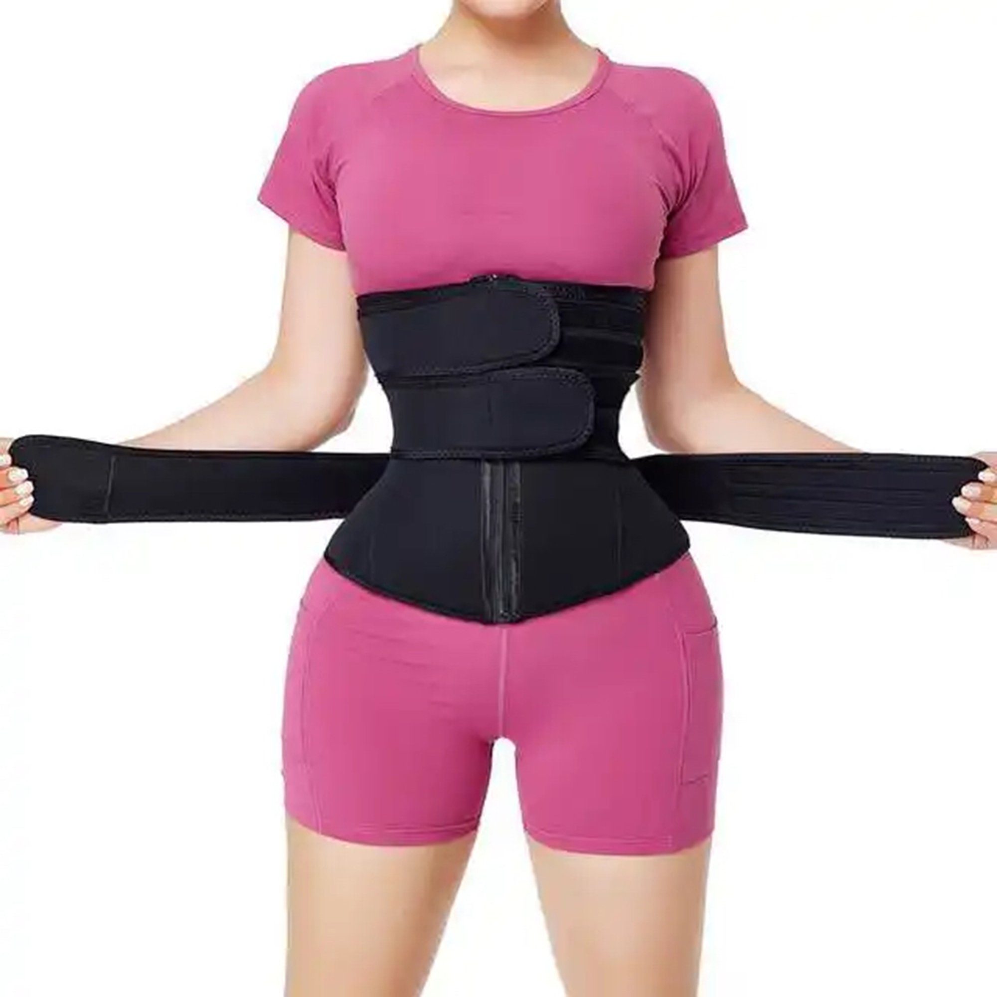 Technofit Bauchweggürtel Waist Trainer, Taillenformer verstellbar Bauchwickelgürtel