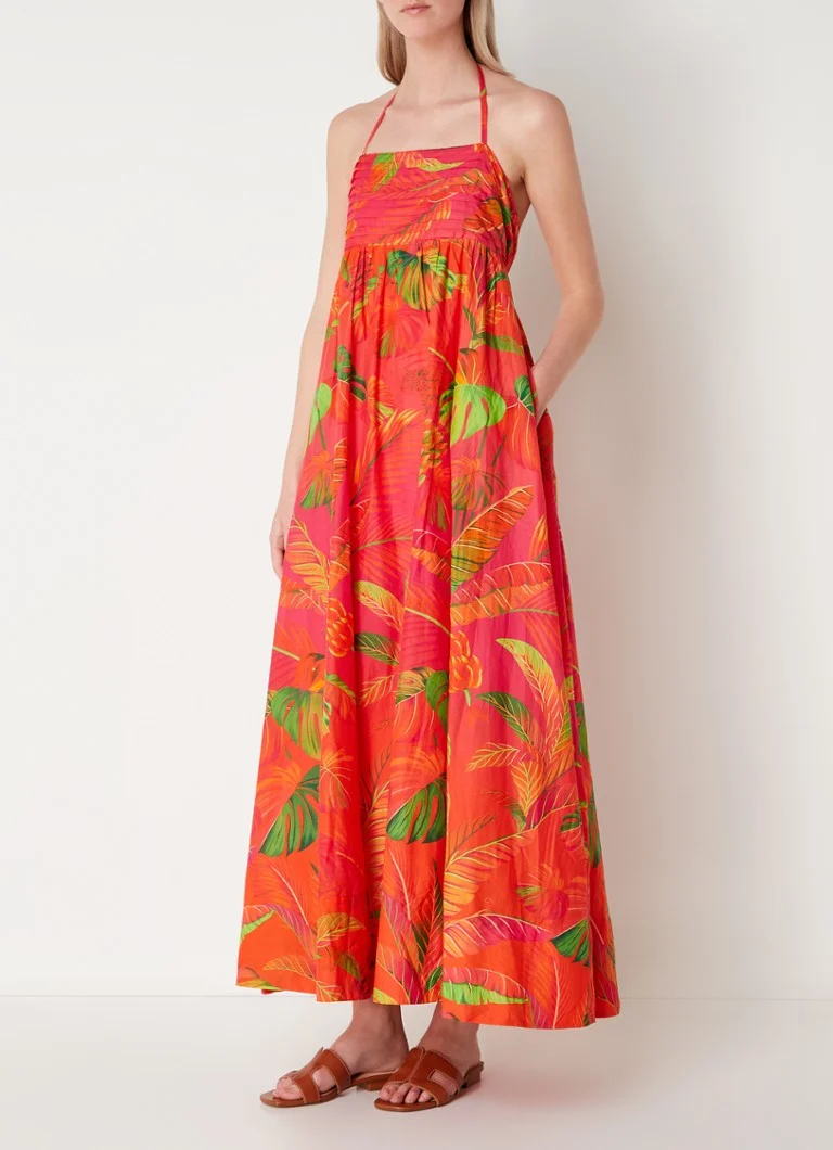 Abito lungo Farm Rio Ombre Forest con stampa floreale e tasche laterali