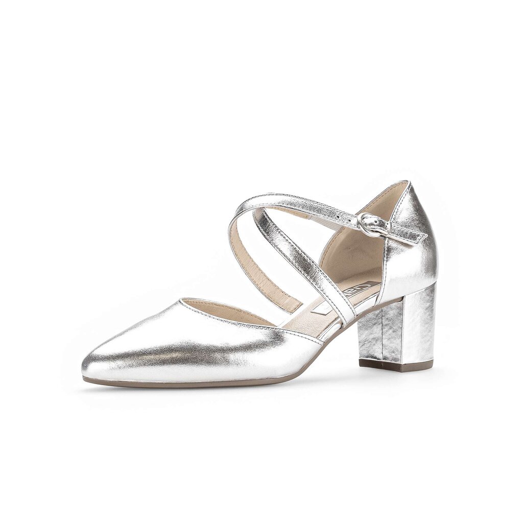 Gabor fashion Spangenpumps silber