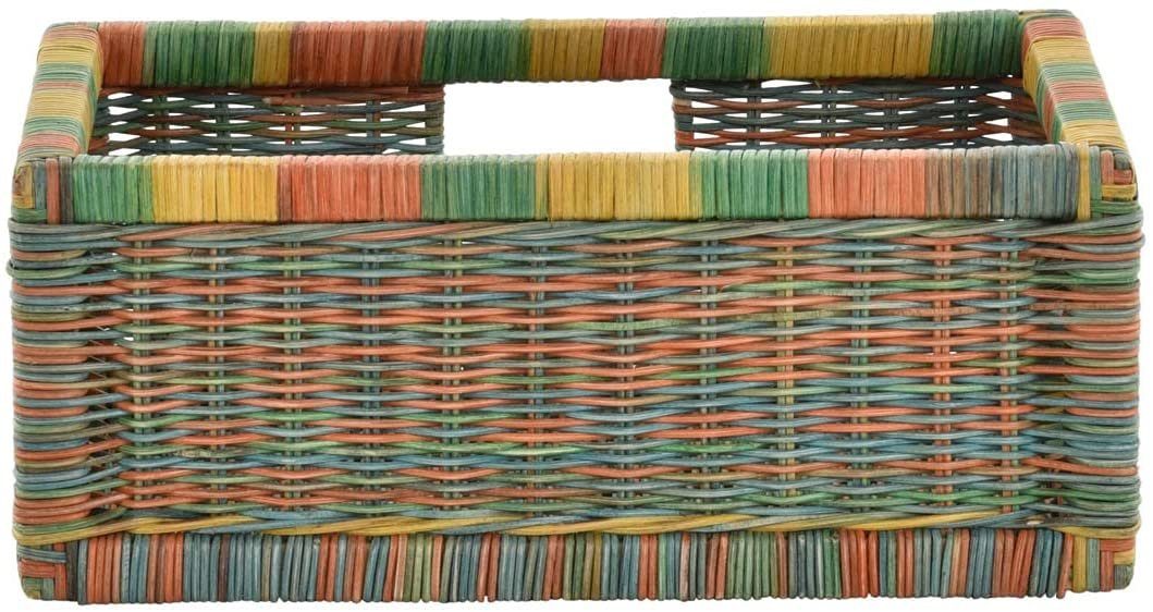 Krines Home Regalkorb 2er Set Regalkorb Aufbewahrungskorb Korb geflochten Rattan Korbset (2-teiliges Set), ca. 43 x 32 x 17,5 cm Aufbewahrung Regal Schrankkorb