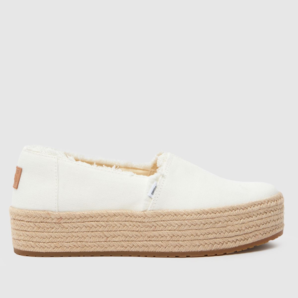 TOMS – Valencia – Vita platta espadrillskor