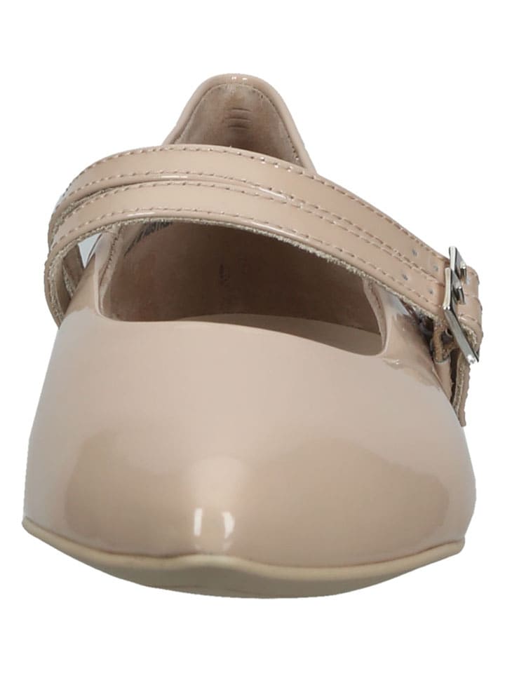 Paul Green Leder-Spangenballerinas in Beige günstig kaufen