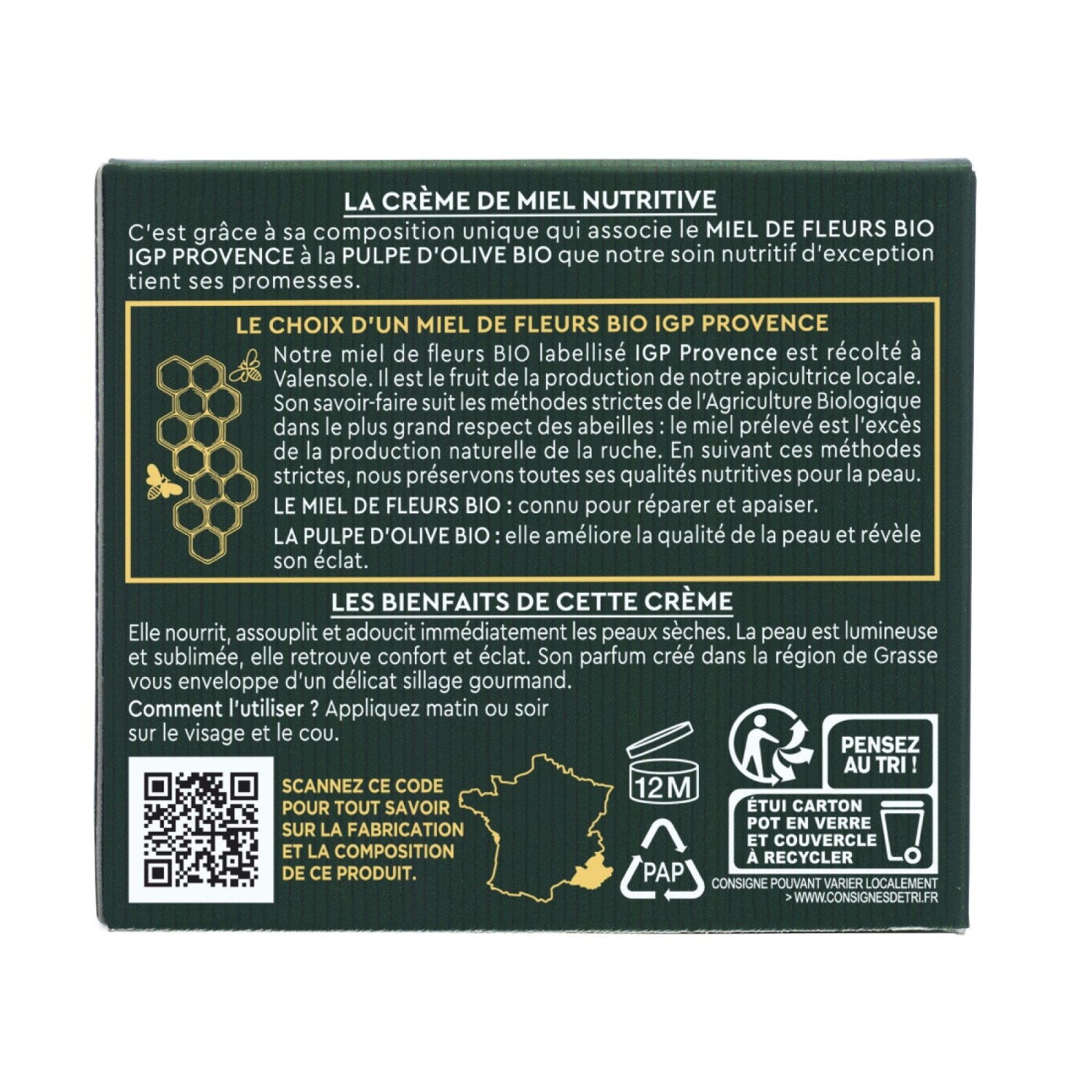 La Provençale Organic Certified Nourishing Honey Cream