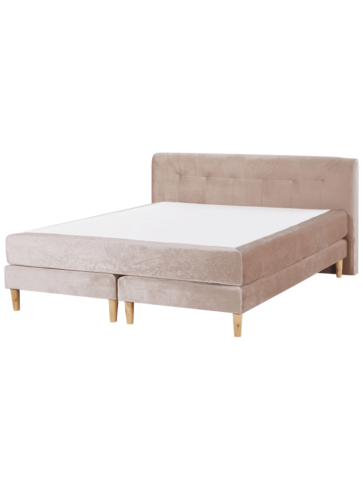 Beliani Doppelbett MARQUISE in Beige/Rosa - (W) 191 x (H) 91 x (L) 213 cm günstig kaufen onesize