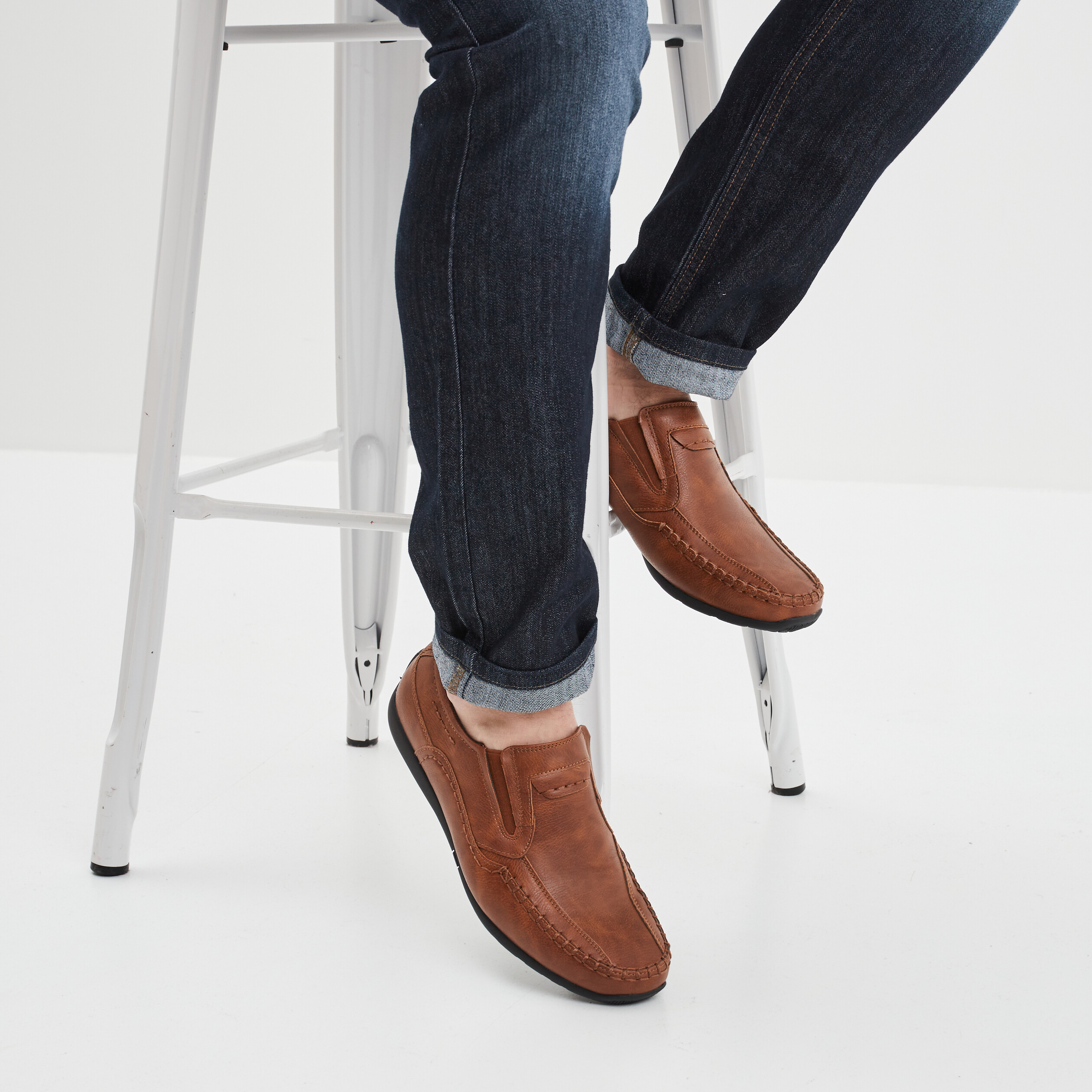 Chaussures bateau marron homme | La Halle