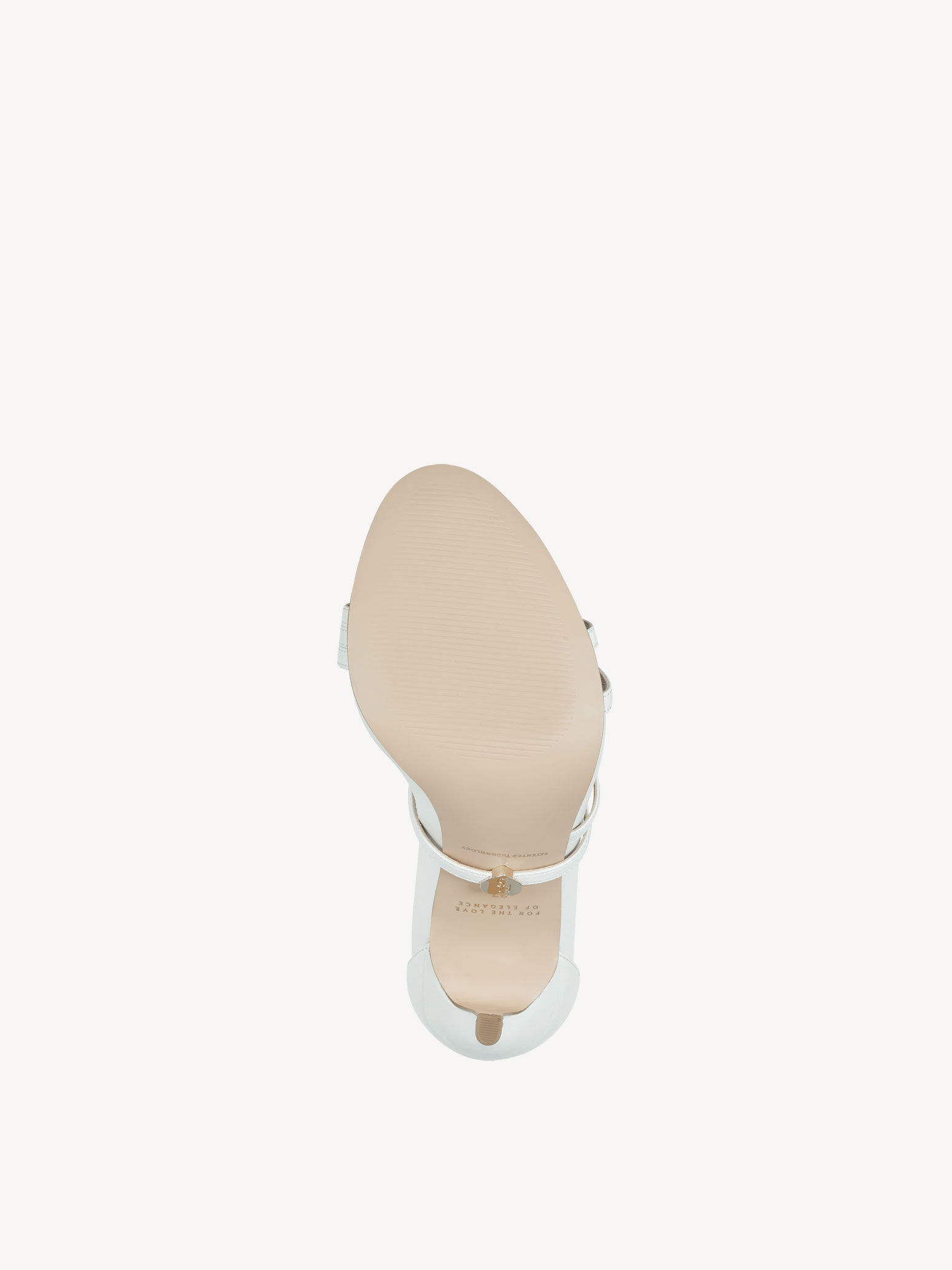 Sandale à talon en cuir - blanc
