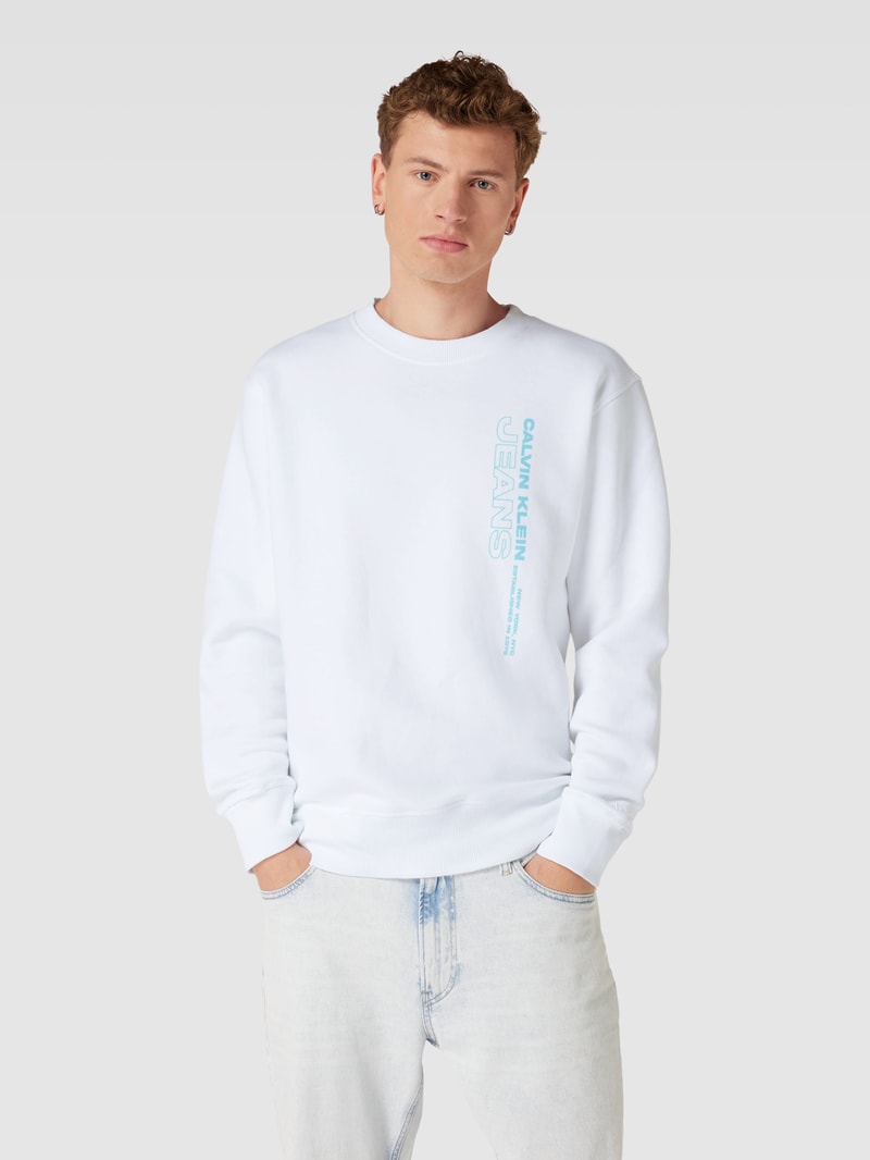Sweatshirt mit Label-Print in weiss