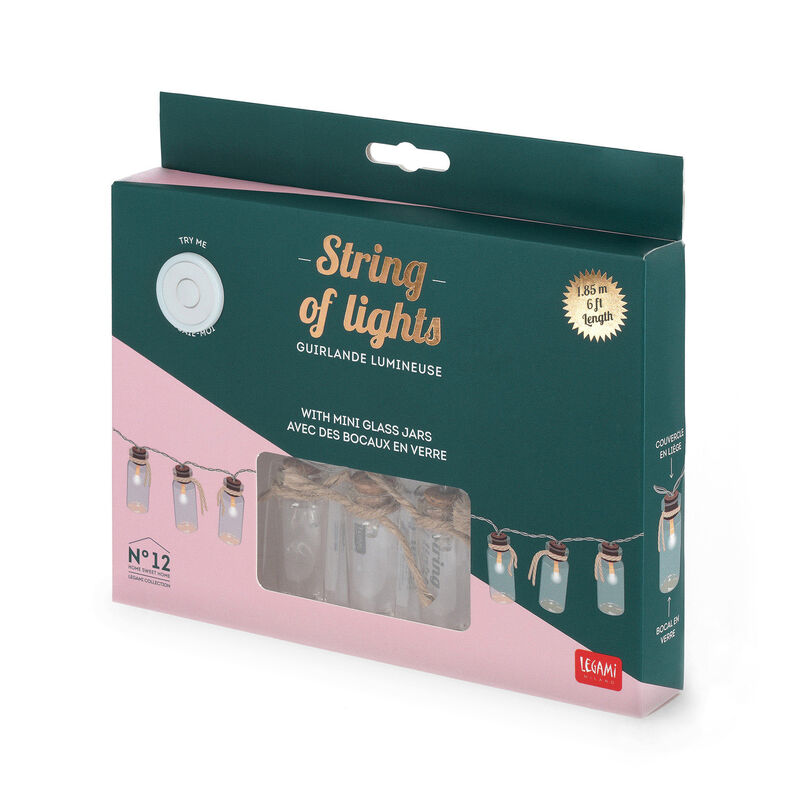 Guirnaldas de luces LED con recipientes de vidrio