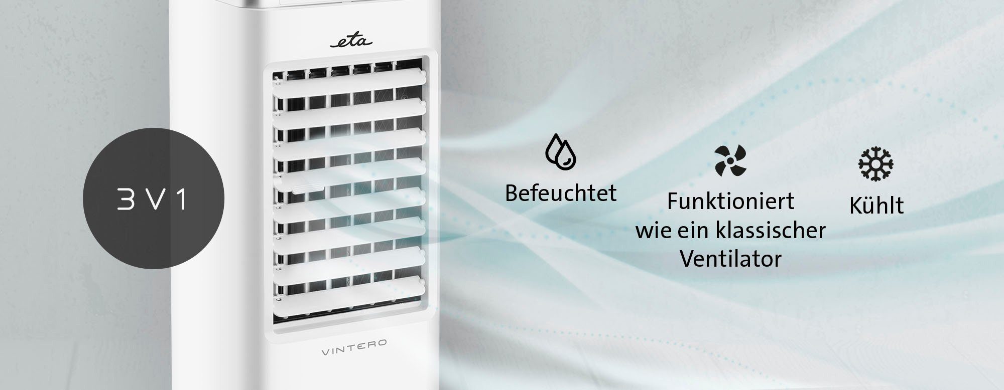 eta Ventilatorkombigerät 3-in-1 Befeuchter/Ventilator/Kühler 