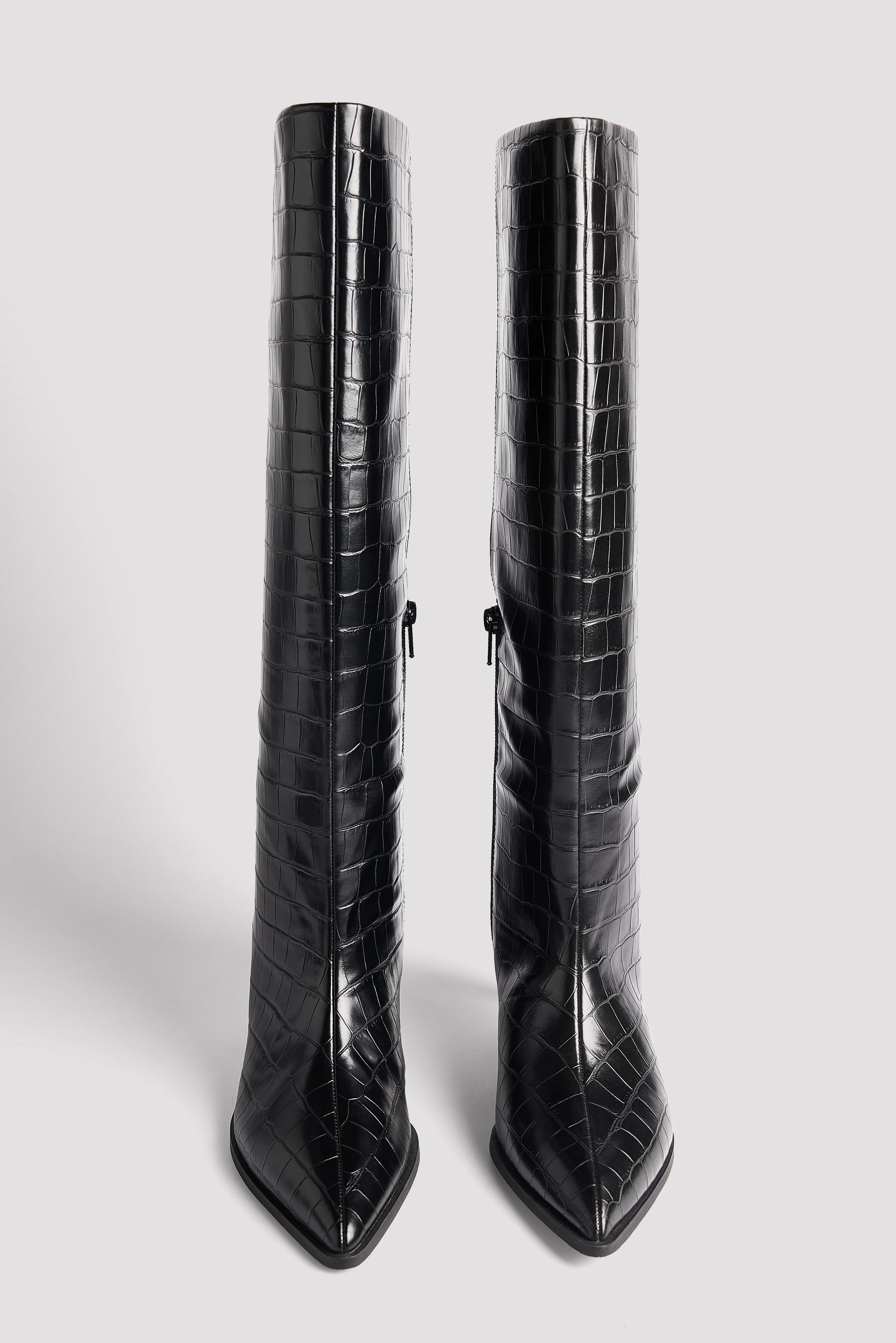 Kniehohe Croc-Stiefel