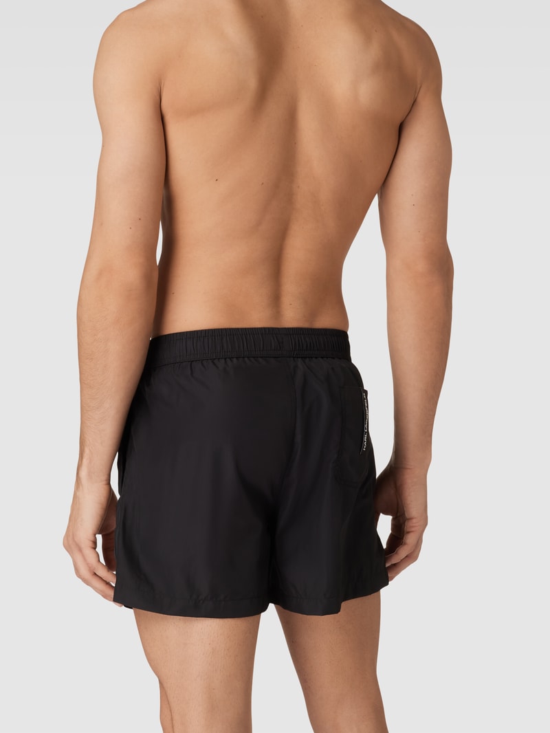 Badehose mit Logo-Print in schwarz