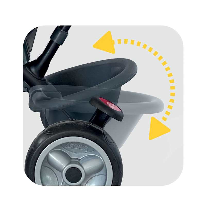 Tricycle baby driver noir et gris Smoby