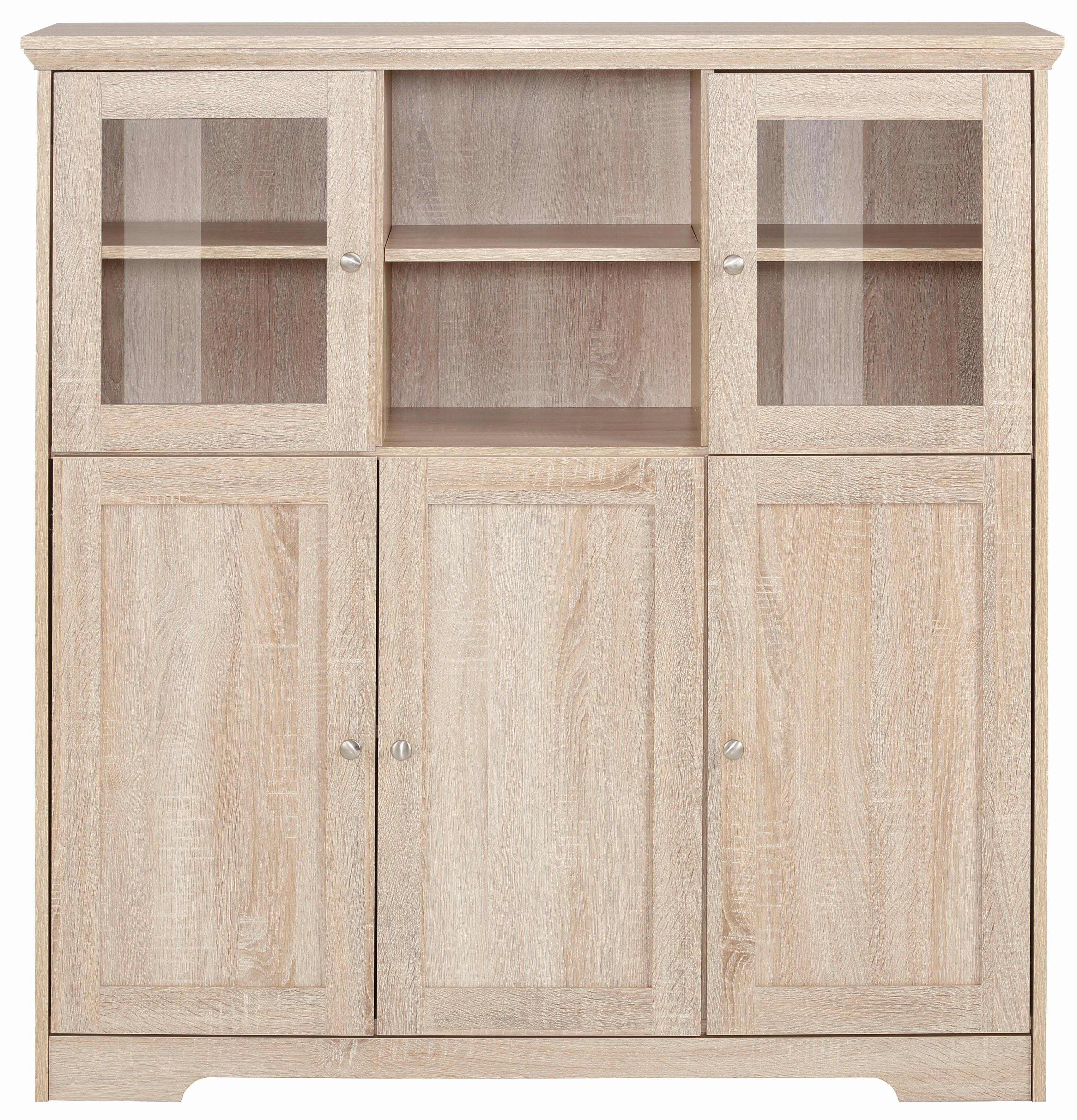 Home affaire Highboard Nanna, in duroplastischer Oberfläche Folien Eichen-Optik, Breite 118 cm