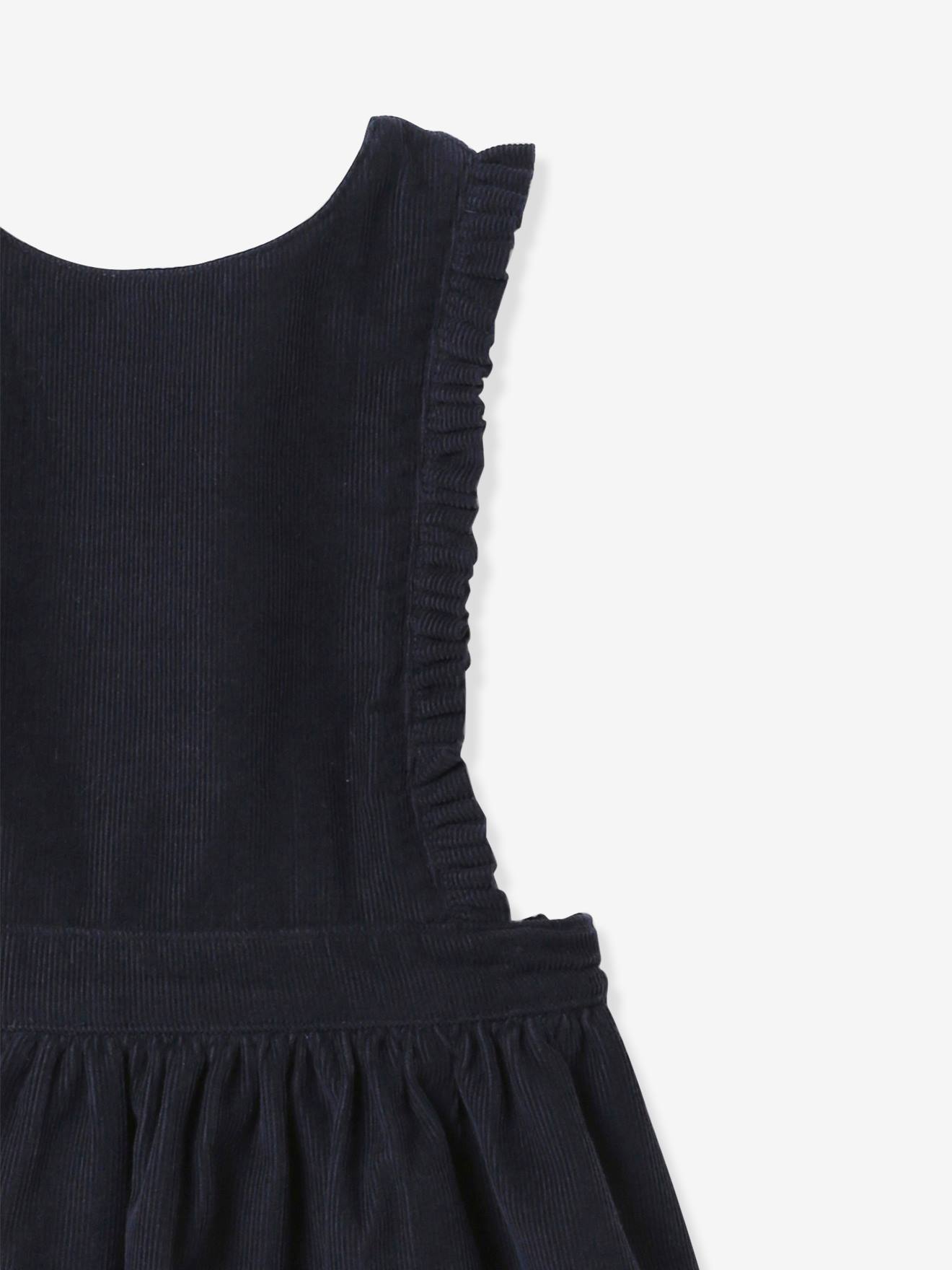 Robe tablier bébé CYRILLUS en velours marine
