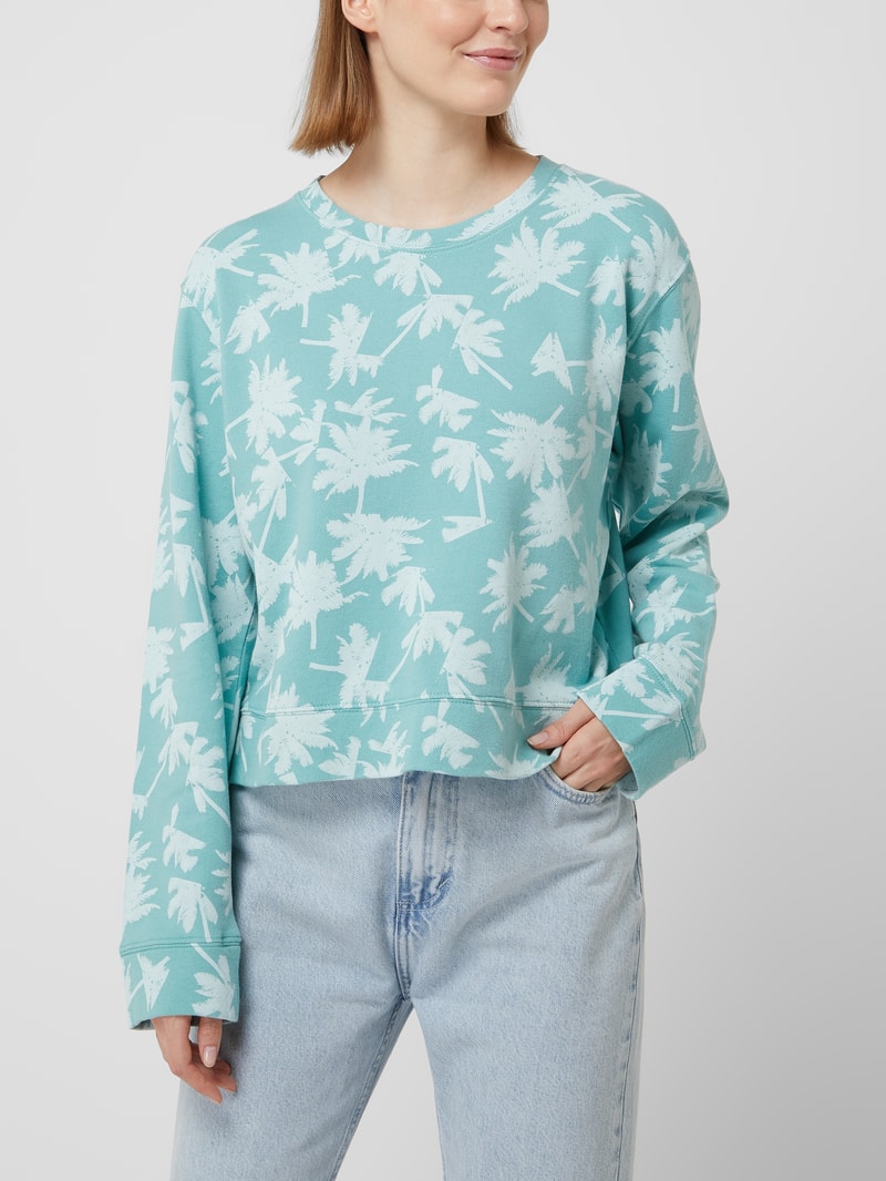 Sweatshirt mit Palmen-Prints in mint