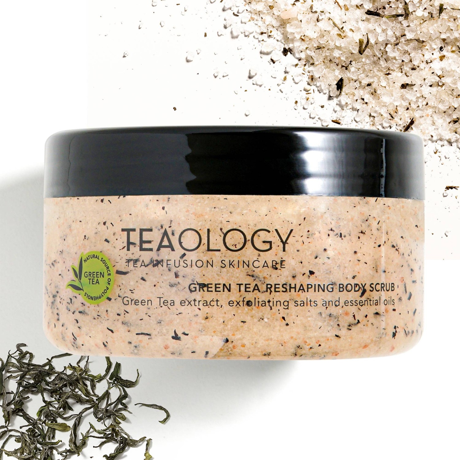 Exfoliante corporal remodelador de té verde de Teaology