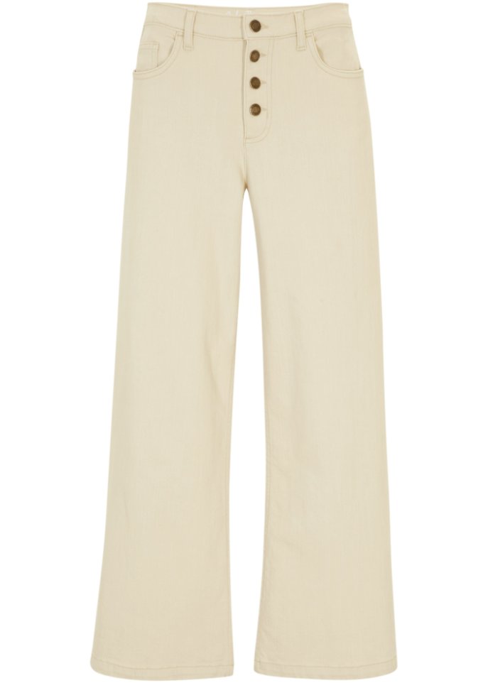 Stretch-Jeans Culotte, knöchelfrei