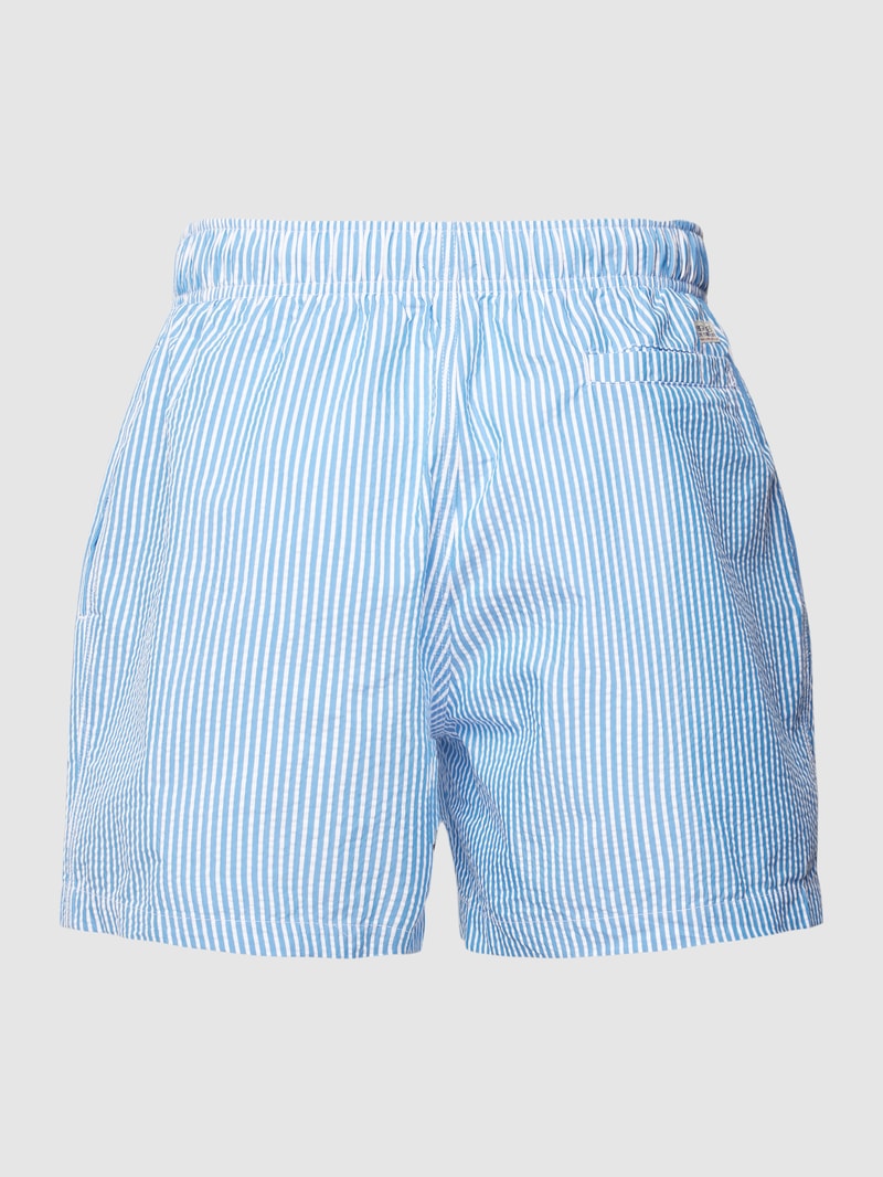 Badehose mit Streifenmuster in blau