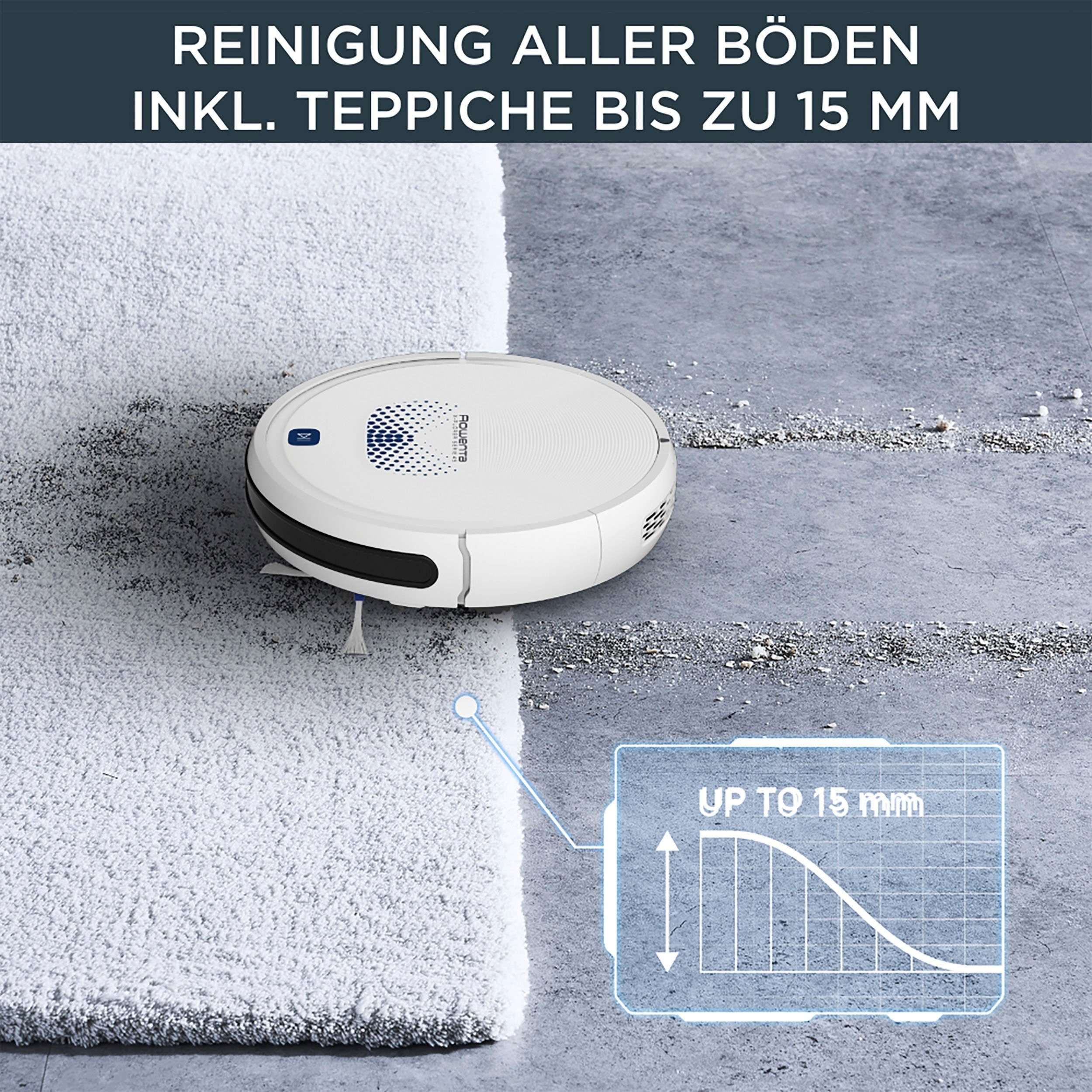 Rowenta Saugroboter RR8277 X-Plorer Serie 45 Aqua, zentrale Bürste, Appsteuerung, 150 Min. Laufzeit, 90m²