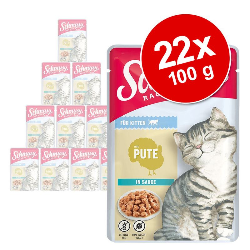 Schmusy Ragout Kitten in Sauce 22 x 100 g zu TOP-Preisen