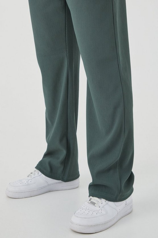 Gerippte Ottoman Jogginghose mit geradem Bein