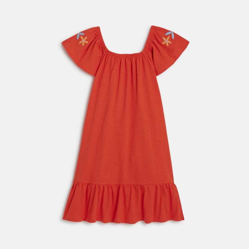 Robe fille rouge à broderies Catimini