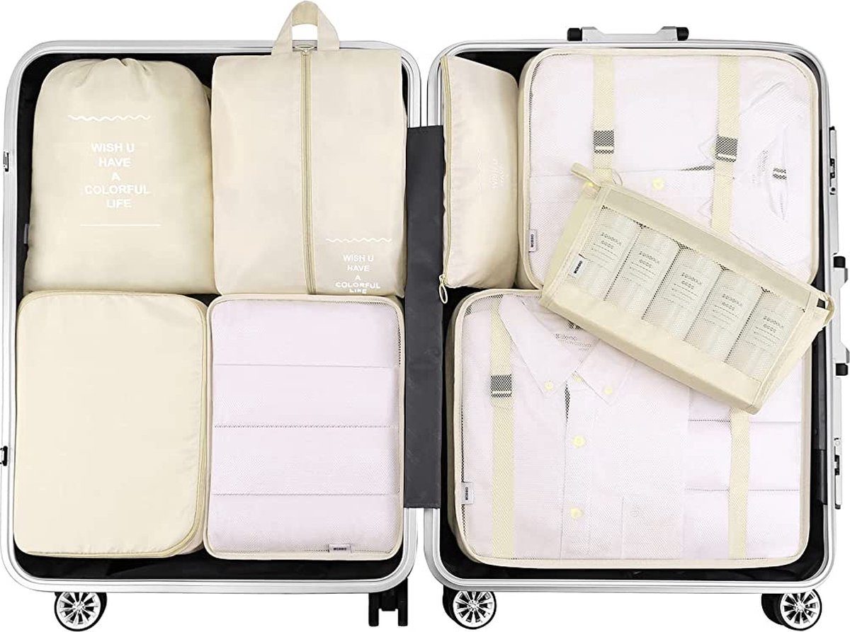 BOTC Aufbewahrungstasche Kofferorganizer Koffer Organizer Wasserdichte Packing Kleidertaschen (mit Kompression und einem Nassfach), 9-teiliges-Set, Organizer für Reisen, für Koffer