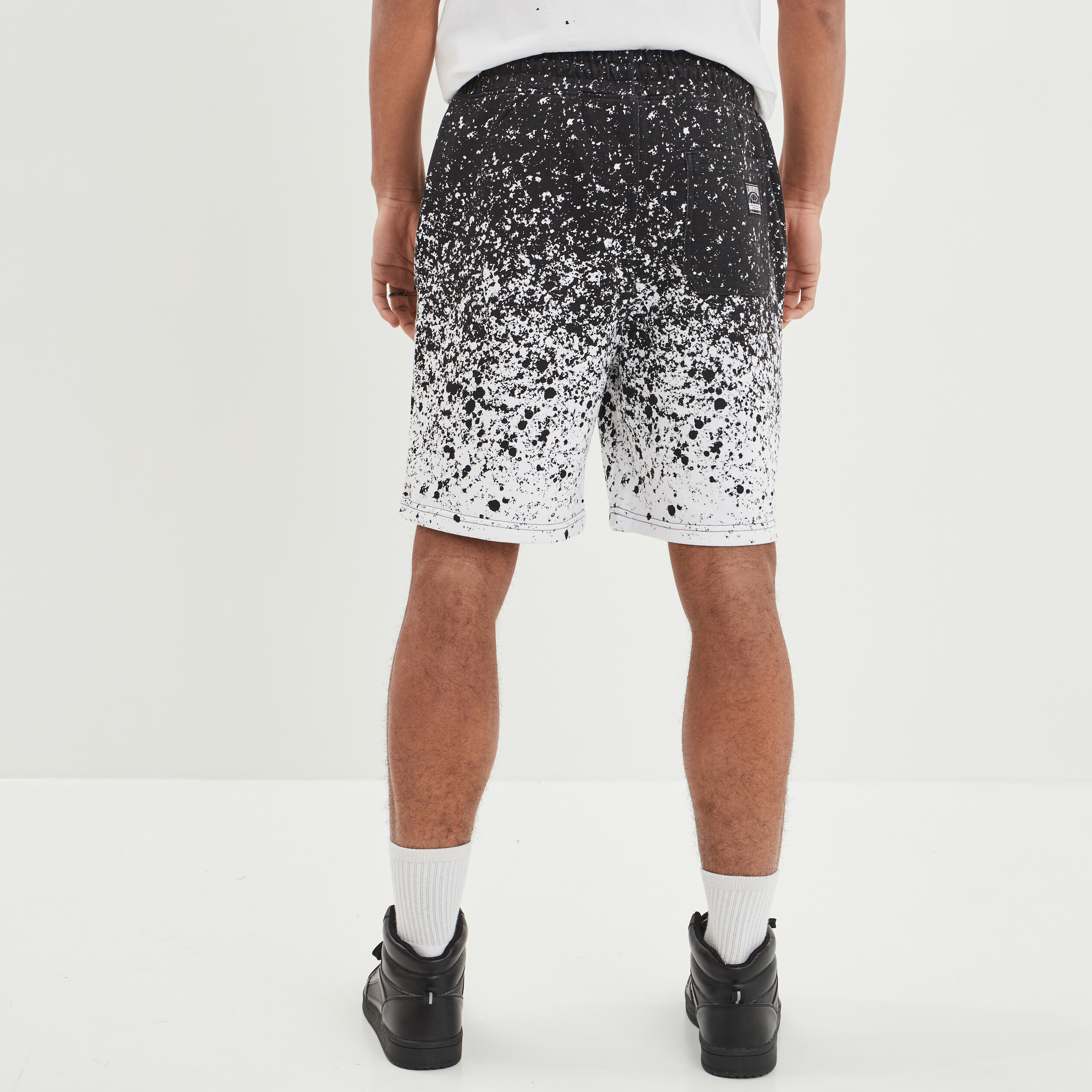 Jogging-Short droit à coulisse blanc homme | La Halle