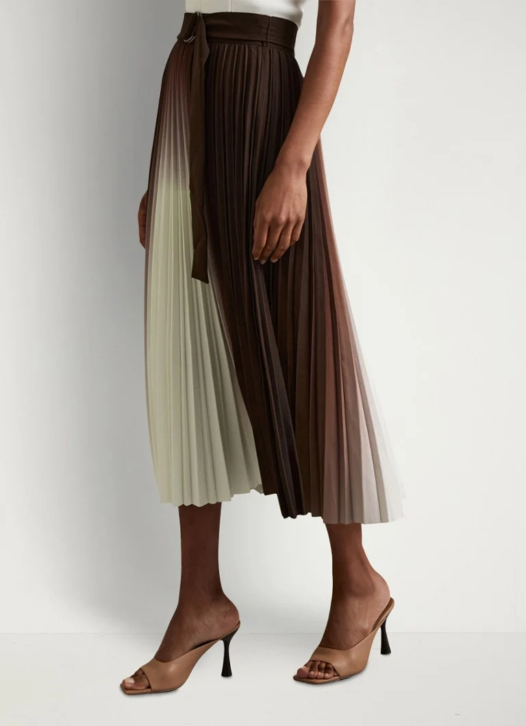 Jupe plissée midi Reiss Emeliana avec ceinture