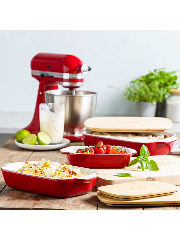 KitchenAid 2tlg. Set: Auflaufform in Rot - (B)31 x (H)18,5 x (T)6 cm günstig kaufen onesize