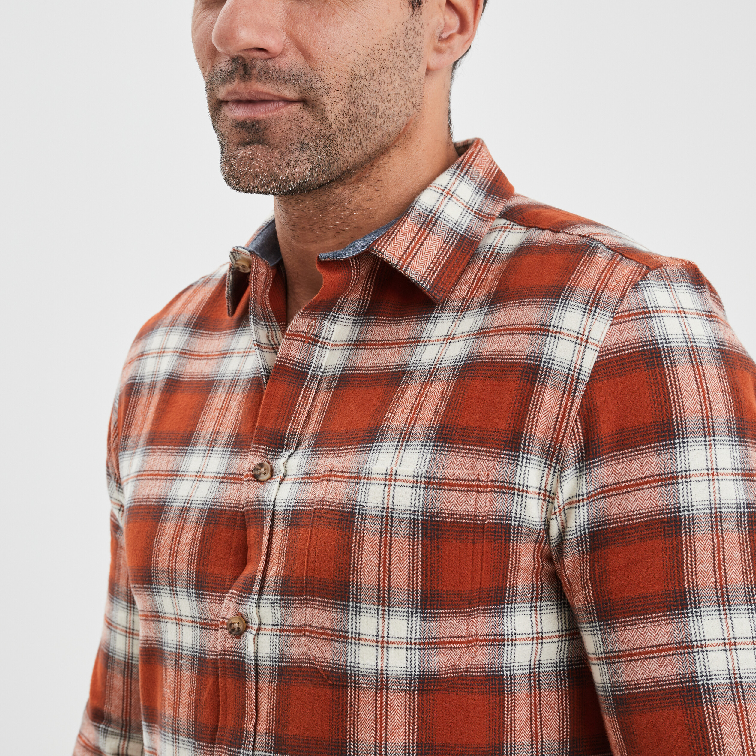 Chemise manches longues droite orange foncé homme | La Halle