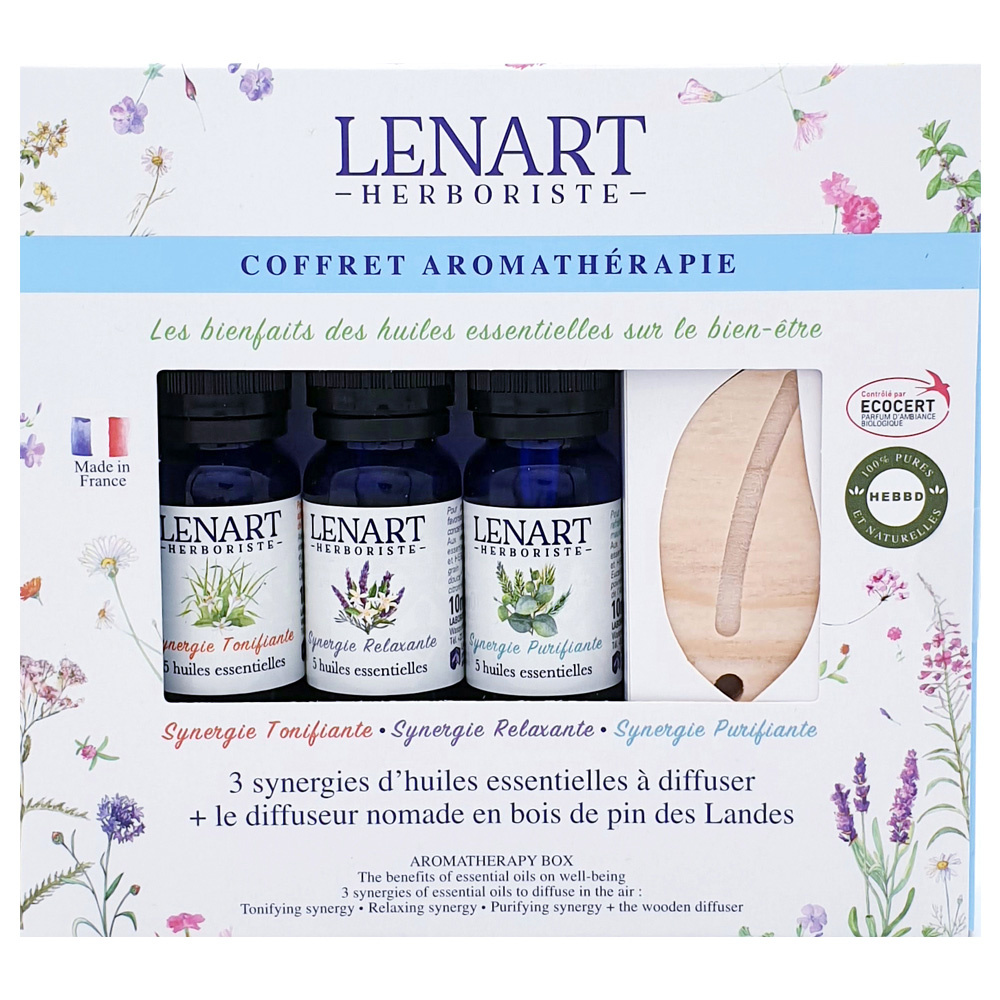 christian lénart Coffret Aromathérapie 3 Synergies huiles essentielles Coffret
