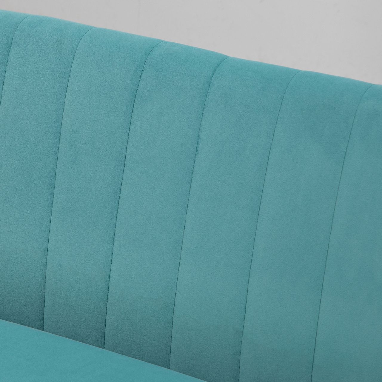 HOMCOM 2-Sitzer Sofa Zweisitzer, Loveseat mit Leinenoptik, Holzbeine, Grün